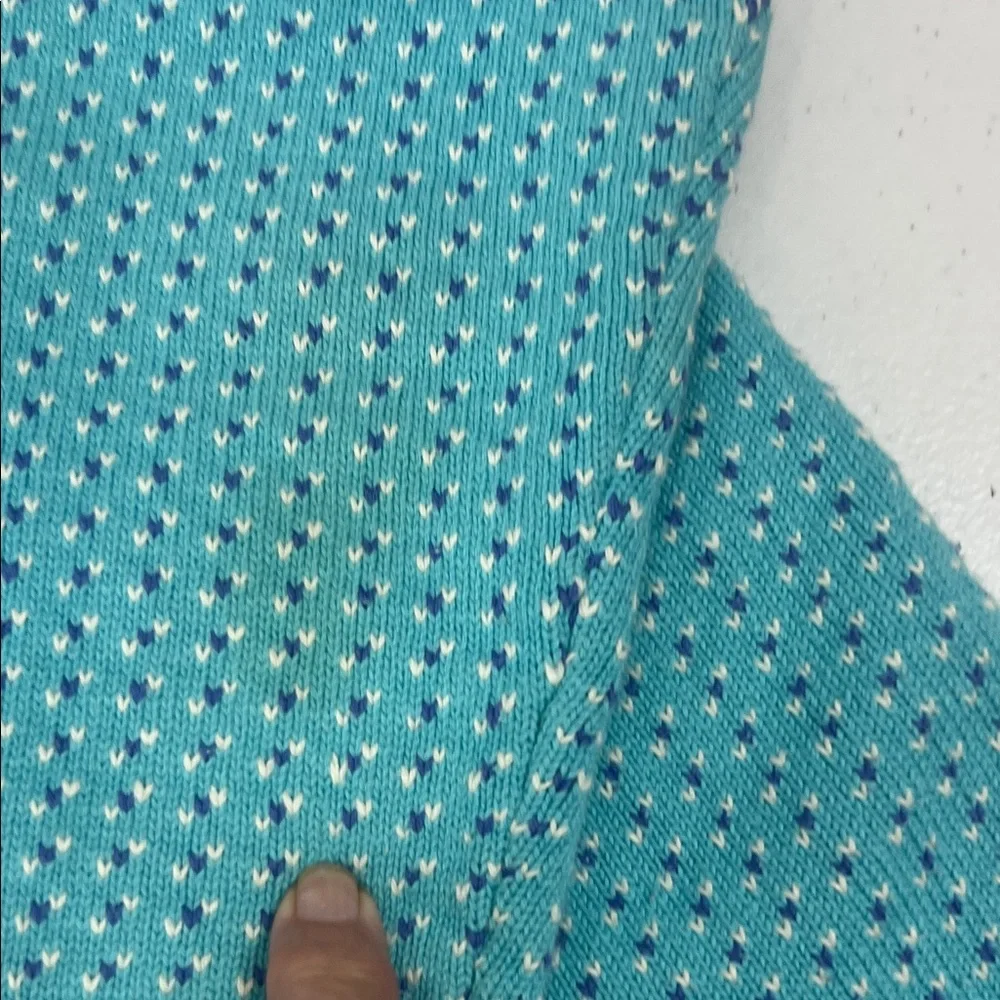 Vintage‎ L.L. Bean Women's Teal  Heart Design Cottagecore Cardigan Size Small